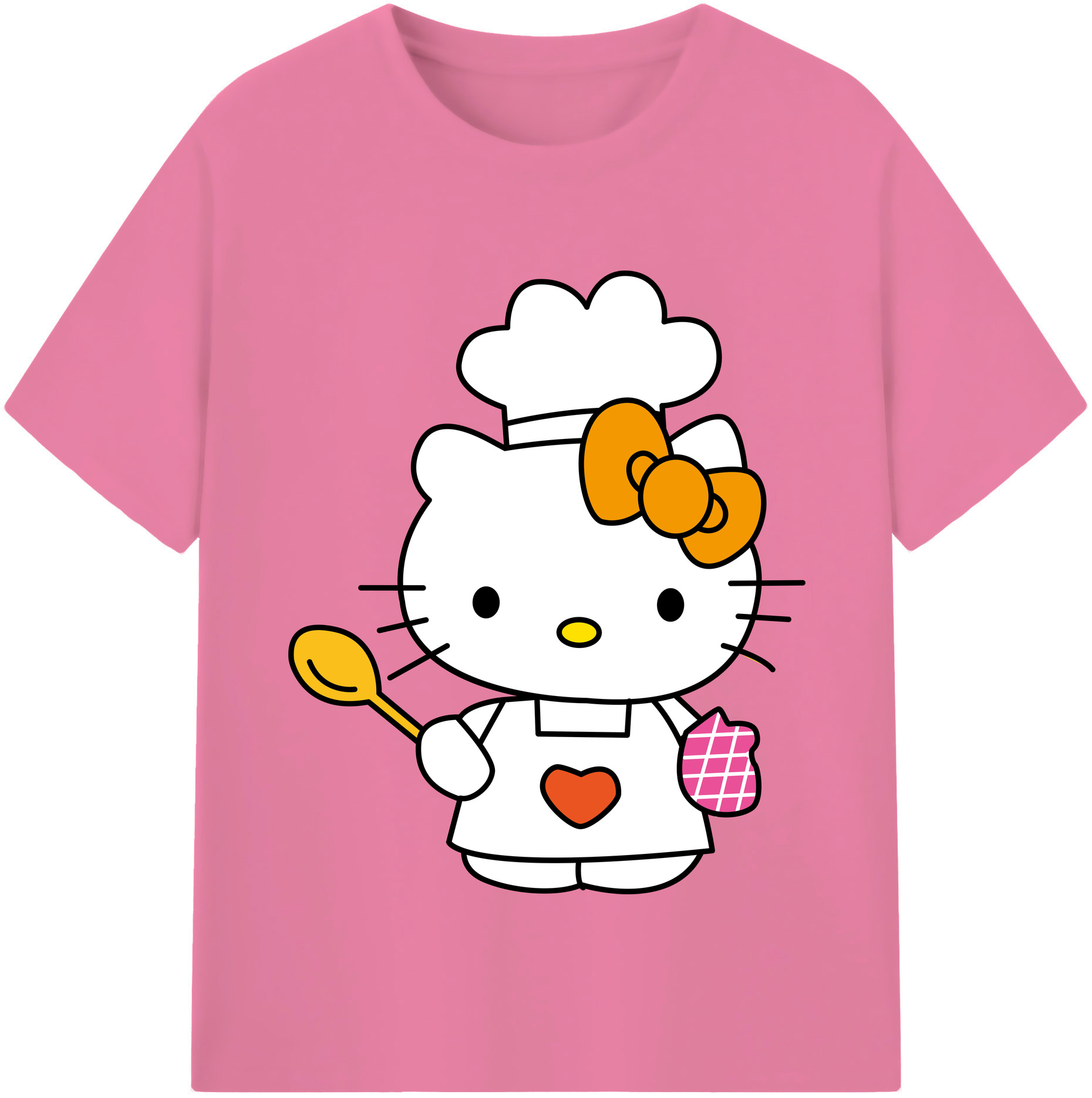 （画像用） Hello Kitty ハローキティ 綿100％半袖Tシャツ（フロントプリント）